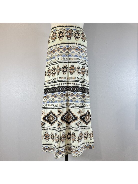 Angie Dresses & Skirts - Angie Maxi A-Line Skirt Womens Size Small Light Yellow Geometric Pull On Aztec